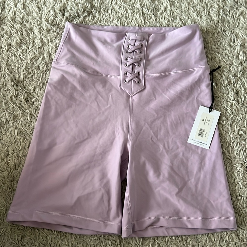 NWT WeWoreWhat Lavender Biker Shorts
